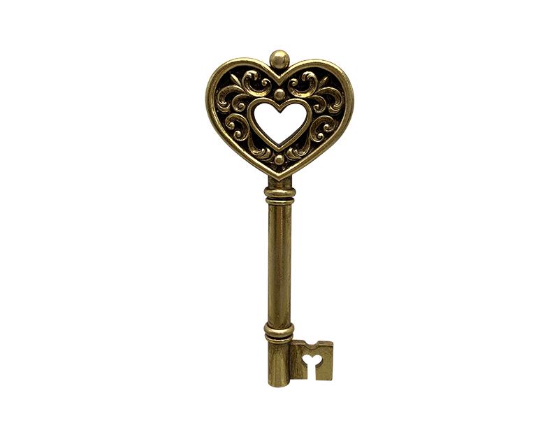 Photo n°1 du produit Déco murale clé coeur doré 7x17cm-478T17-0
