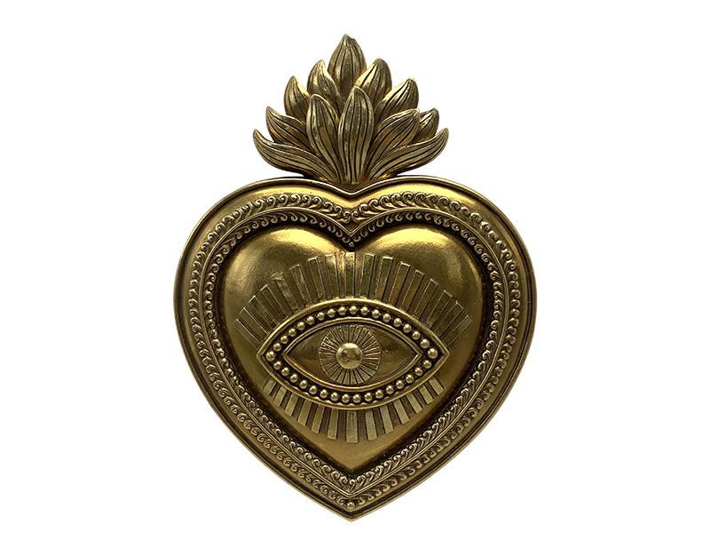 Photo n°1 du produit Déco murale coeur oeil ex voto 16.5x2x22cm-531T22-0