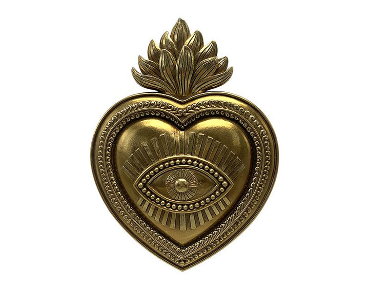 Photo n°1 du produit Déco murale coeur oeil ex voto 16.5x2x22cm-531T22-0