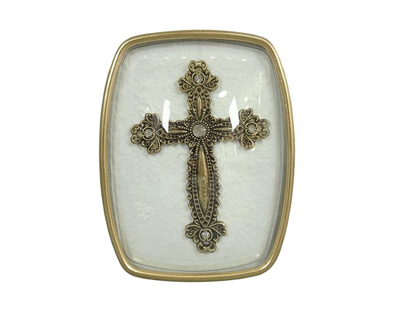 Photo n°1 du produit Déco murale croix encadrée 12x4,7x15cm-442T15-0