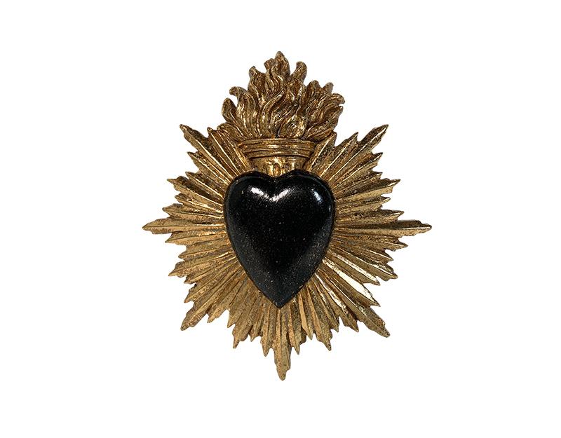 Photo n°1 du produit Déco murale ex-voto coeur noir 15x17cm-926NT17-0
