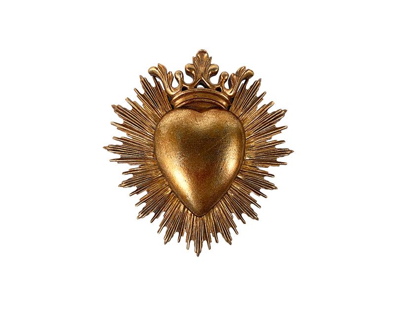 Photo n°1 du produit Déco murale ex-voto couronne doré 17.6x18cm-919T18-0