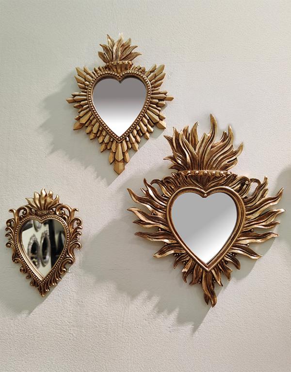 Photo n°2 du produit Déco murale ex-voto doré miroir 21.8x26cm-522T26-0