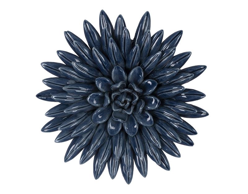 Photo n°1 du produit Déco murale fleur céramique bleu 17.4cm-492C17-0