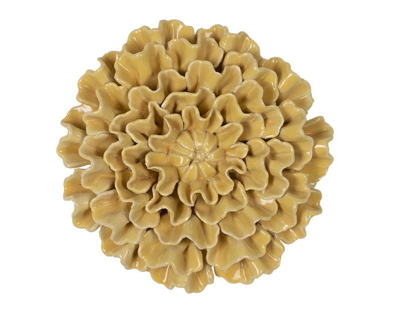 Photo n°1 du produit Déco murale fleur céramique jaune 18.4cm-493C18-0