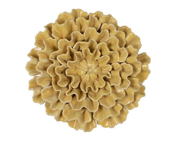 Photo n°1 du produit Déco murale fleur céramique jaune 18.4cm-493C18-0