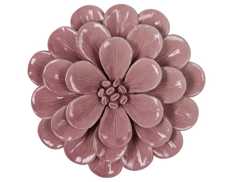 Photo n°1 du produit Déco murale fleur céramique rose 20.7cm-494C20-0
