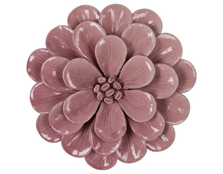 Photo n°1 du produit Déco murale fleur céramique rose 20.7cm-494C20-0