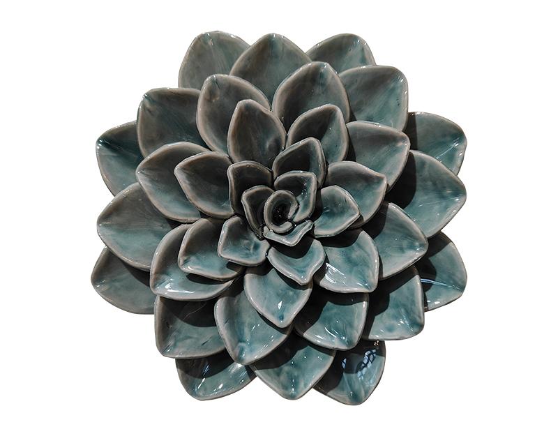 Photo n°1 du produit Déco murale fleur céramique vert 17.8cm-499C17-0