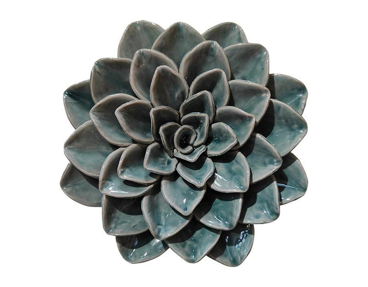 Photo n°1 du produit Déco murale fleur céramique vert 17.8cm-499C17-0