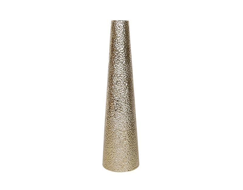 Photo n°1 du produit Grand vase métal doré martelé 18x70cm-743T70-0