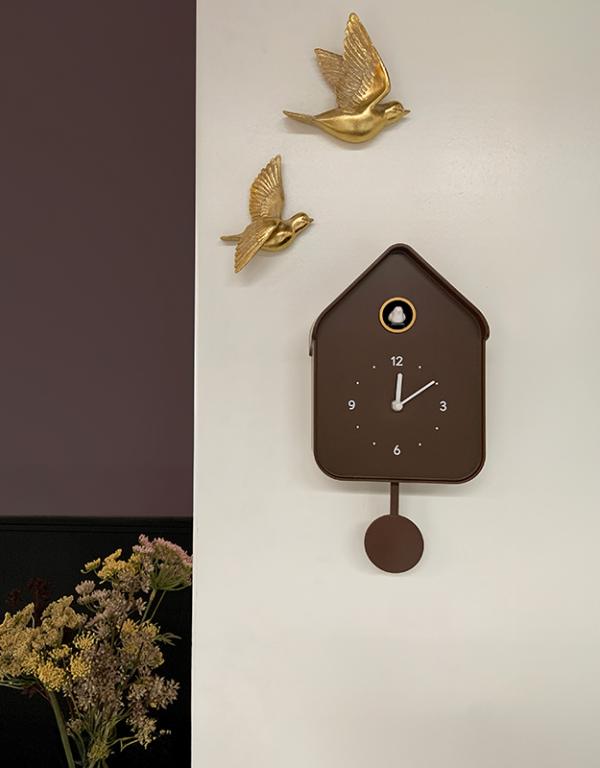 Photo n°3 du produit Horloge coucou chocolat 20.6x39cm-H386T39-0