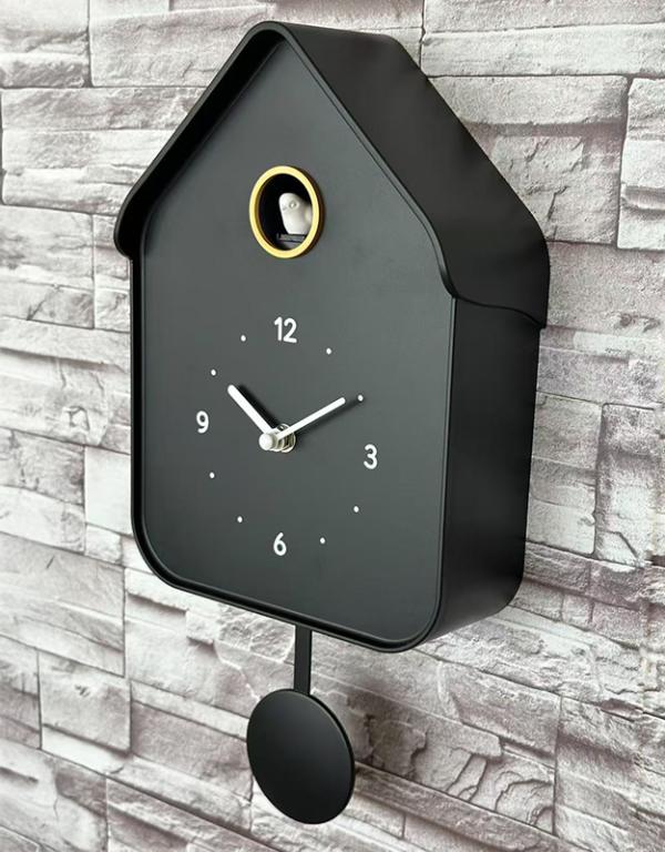Photo n°4 du produit Horloge coucou noir 20.6x39cm-H382T39-0