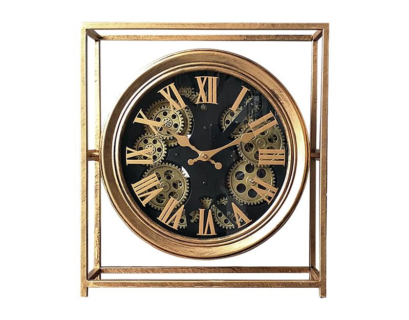 Photo n°1 du produit Horloge à mécanisme encadrée métal doré 38x11x42cm-H317T42-0
