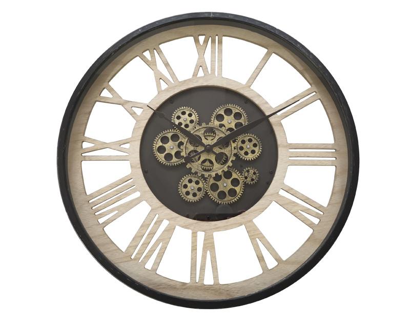 Photo n°1 du produit Horloge mécanismes bois et métal 57cm-H310C57-0