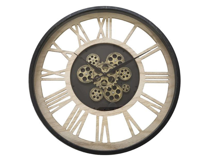 Photo n°1 du produit Horloge mécanismes bois et métal 57cm-H310C57-0