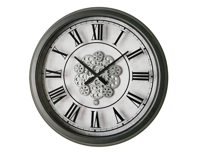 Photo n°1 du produit Horloge à mécanismes métal blanche et argent 70cm-H322C70-0