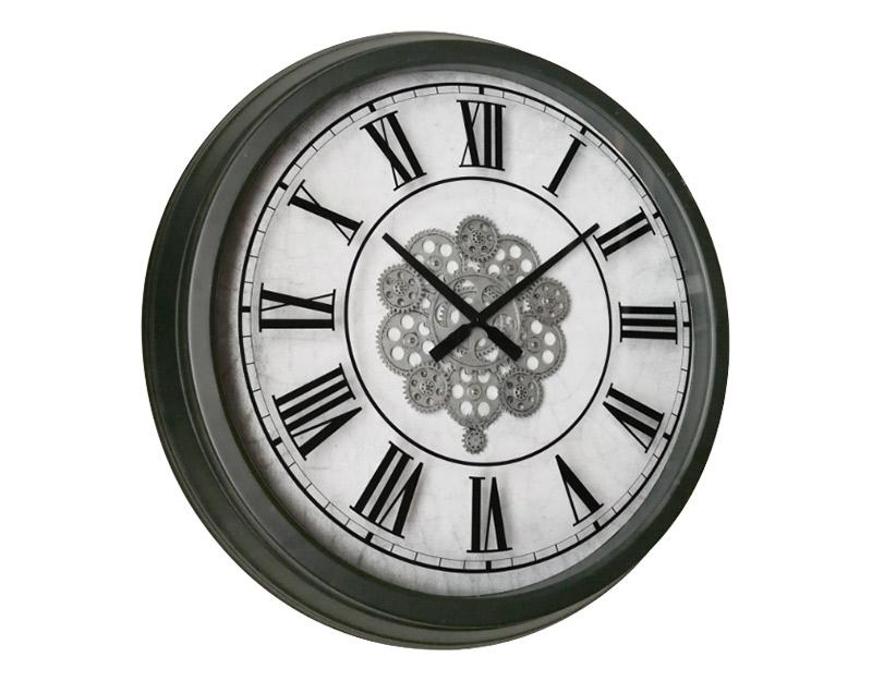 Photo n°2 du produit Horloge à mécanismes métal blanche et argent 70cm-H322C70-0