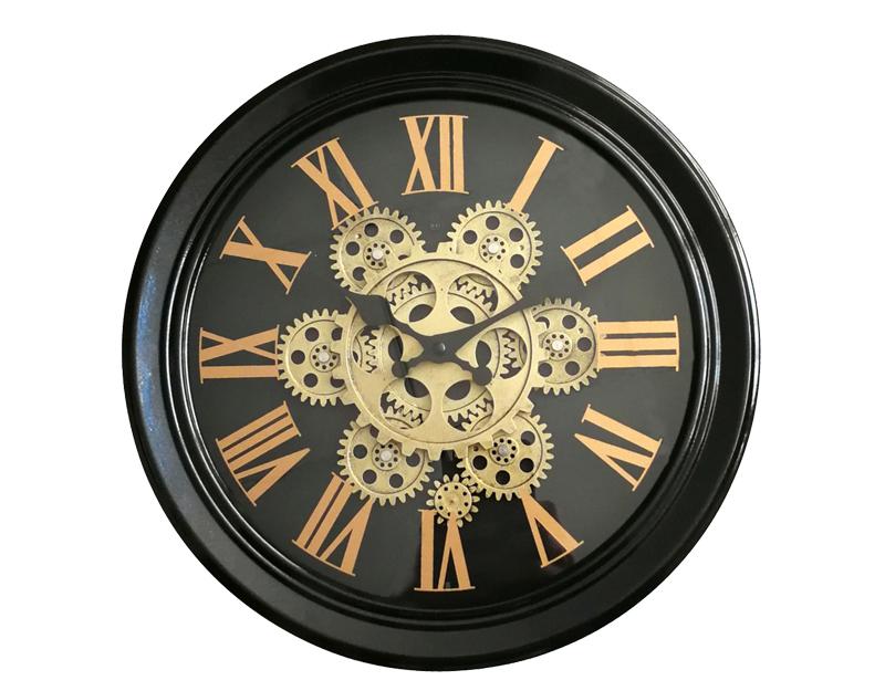 Photo n°1 du produit Horloge mécanismes noir et doré 34x9x34cm-H295OC34-0
