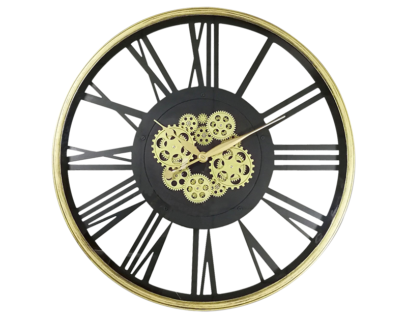 Photo n°1 du produit Horloge mécanismes sans fond noir doré 80cm-H392C80-0