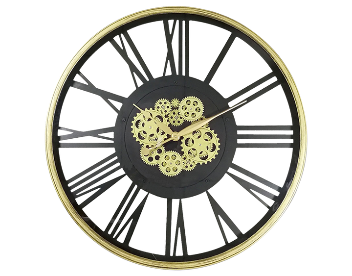 Photo n°1 du produit Horloge mécanismes sans fond noir doré 80cm-H392C80-0