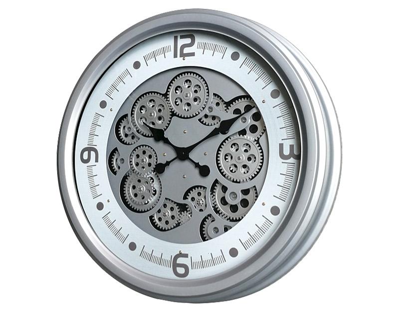Photo n°2 du produit Horloge moderne argentée à mécanismes 52cm-H323C52-0