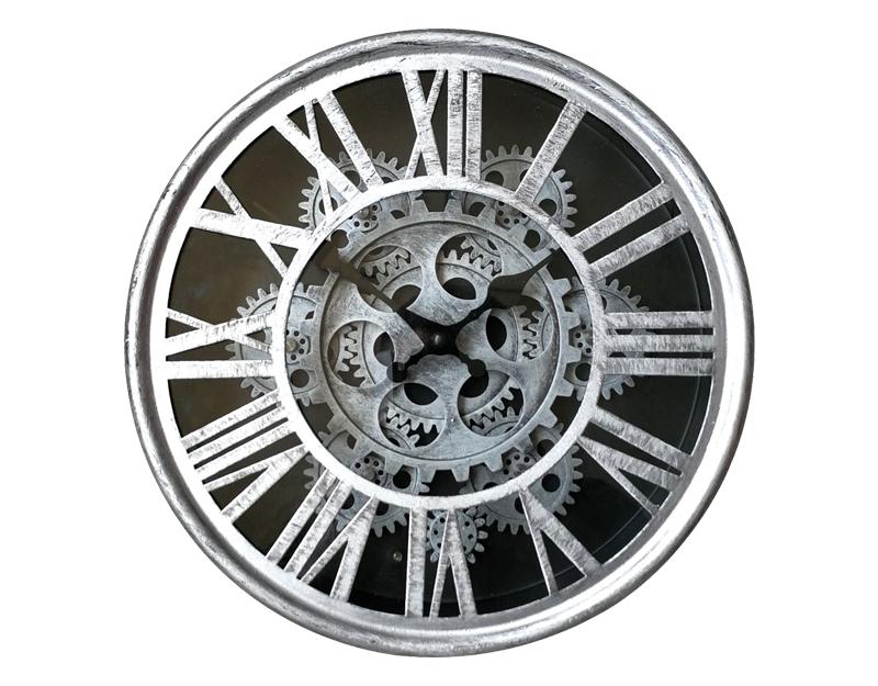 Photo n°1 du produit Horloge métal mécanismes argenté 25x6x25cm-H293AC25-0