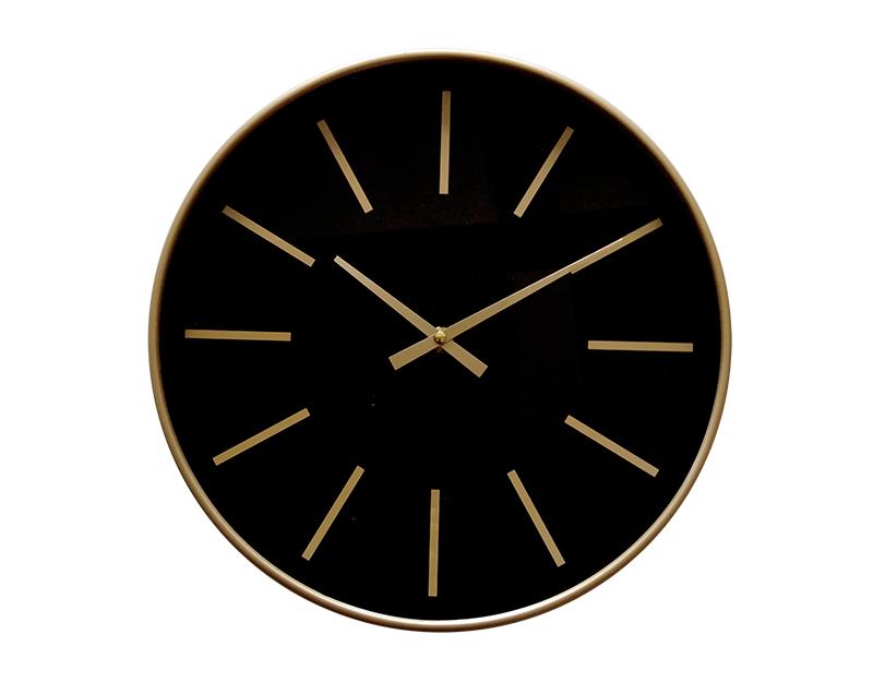 Photo n°1 du produit Horloge noire et dorée 30,5x30,5x4cm-H325C30-0