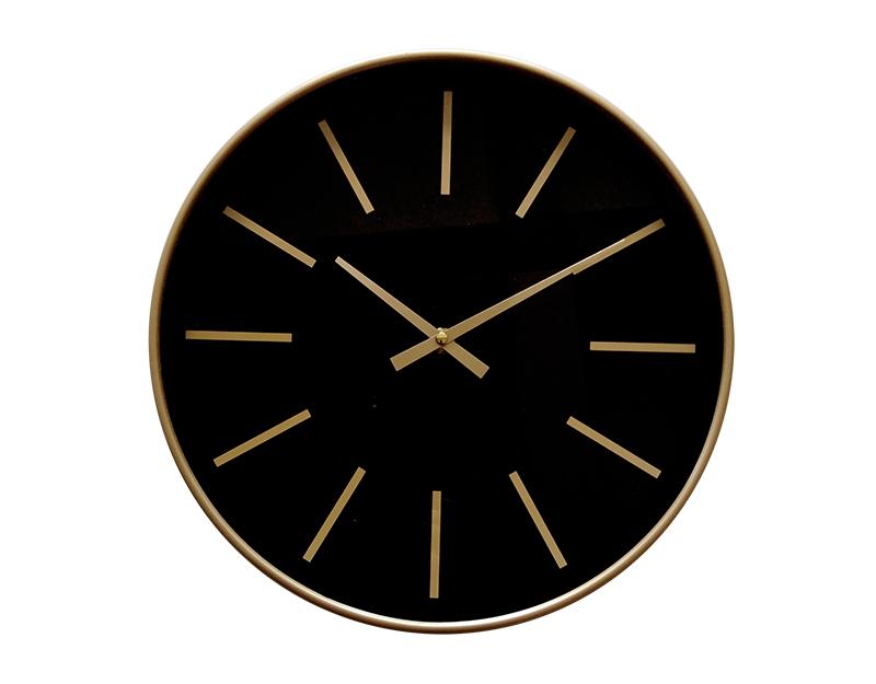 Photo n°1 du produit Horloge noire et dorée 30,5x30,5x4cm-H325C30-0
