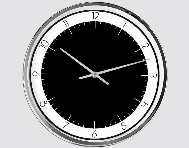 Photo n°1 du produit Horloge ronde bicolore en métal chromé 30x30cm-H216C30-0
