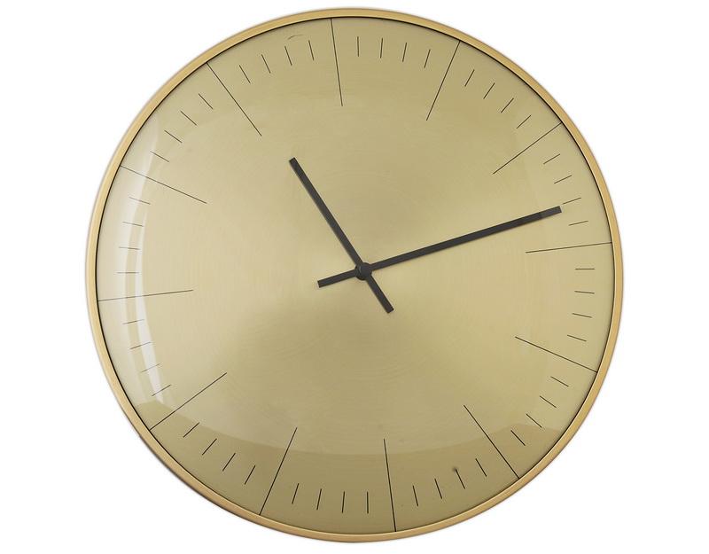 Photo n°1 du produit Horloge ronde convexe dorée 30cm-H290C30-0
