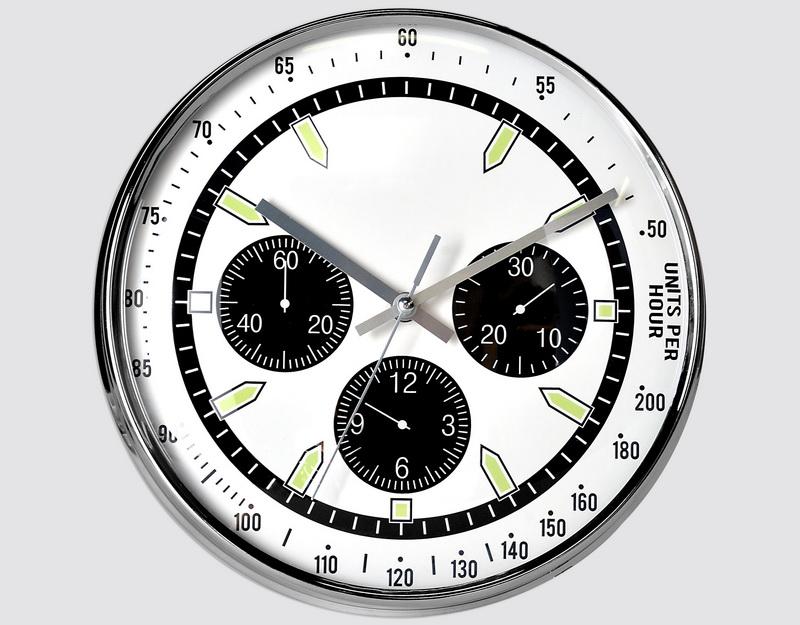 Photo n°1 du produit Horloge ronde effet montre blanche 28cm-H213C28-0