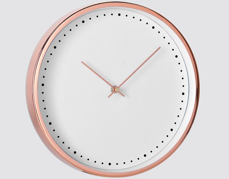 Photo n°1 du produit Horloge ronde or rose et blanche 30cm-H212C30-0