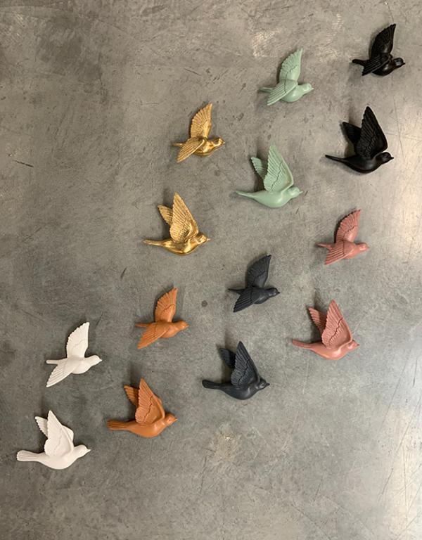 Photo n°2 du produit Lot de 2 déco murales oiseaux dorés 12,5x15cm-211TTT-0