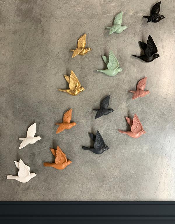 Photo n°2 du produit Lot de 2 déco murales oiseaux roses 12,5x15cm-212RTTT-0
