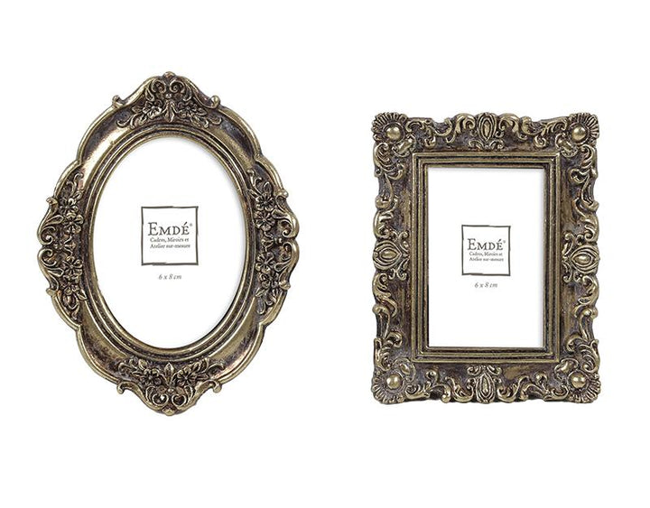Photo n°1 du produit Lot de 2 mini cadres doré style ancien 6x8cm-530TTT-0