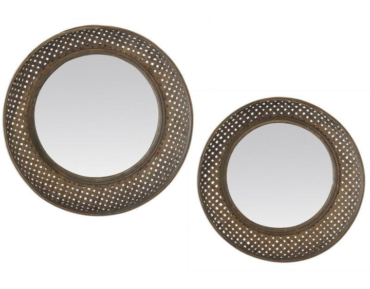 Photo n°1 du produit Lot de 2 miroirs en bambou 48 et 55cm-GR219TTT-0
