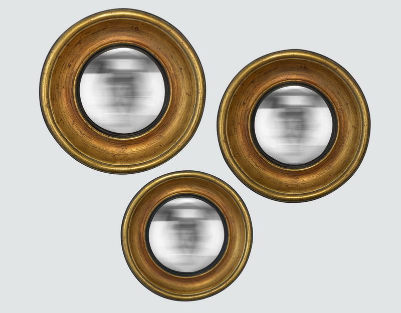 Photo n°1 du produit Lot de 3 miroirs ronds convexes dorés 16,19,23cm-GR103ORTTT-0
