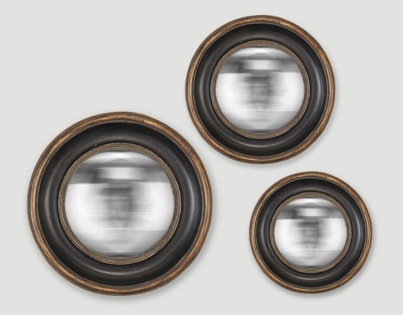 Photo n°1 du produit Lot de 3 miroirs ronds convexes noirs 16, 19, 23cm-GR103TTT-0