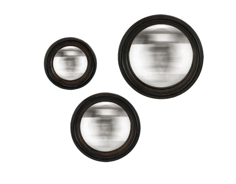 Photo n°1 du produit Lot de 3 miroirs ronds convexes patinés 9, 11 et 13 cm-GR114TTT-0
