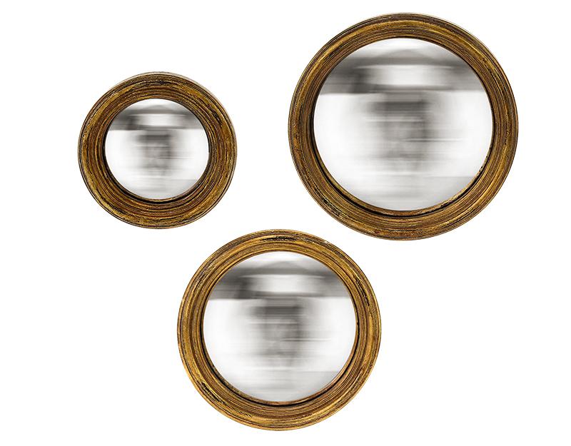 Photo n°1 du produit Lot de 3 petits miroirs convexes dorés 9, 11 et 13cm-GR114OTTT-0