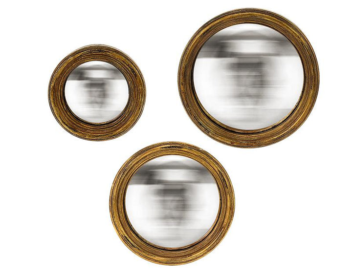 Photo n°1 du produit Lot de 3 petits miroirs convexes dorés 9, 11 et 13cm-GR114OTTT-0