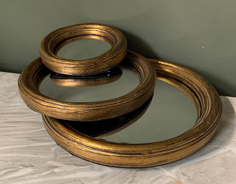 Photo n°2 du produit Lot de 3 petits miroirs convexes dorés 9, 11 et 13cm-GR114OTTT-0
