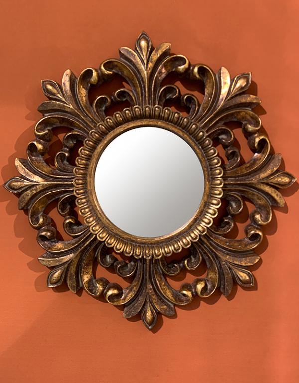 Photo n°2 du produit Miroir ancien patiné 30cm-GR736C30-0
