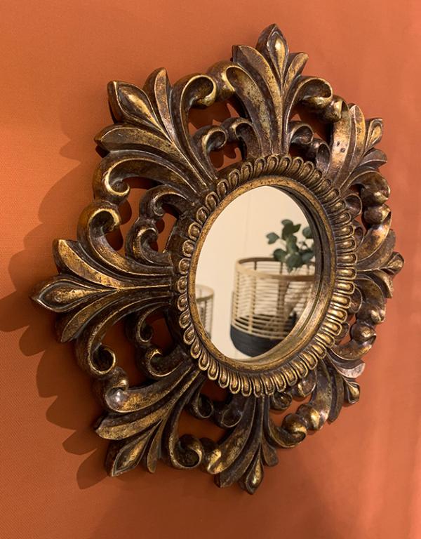 Photo n°3 du produit Miroir ancien patiné 30cm-GR736C30-0