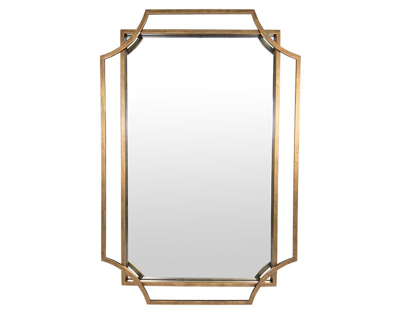 Photo n°1 du produit Miroir art déco en métal doré 60x90cm-GP915T90-0