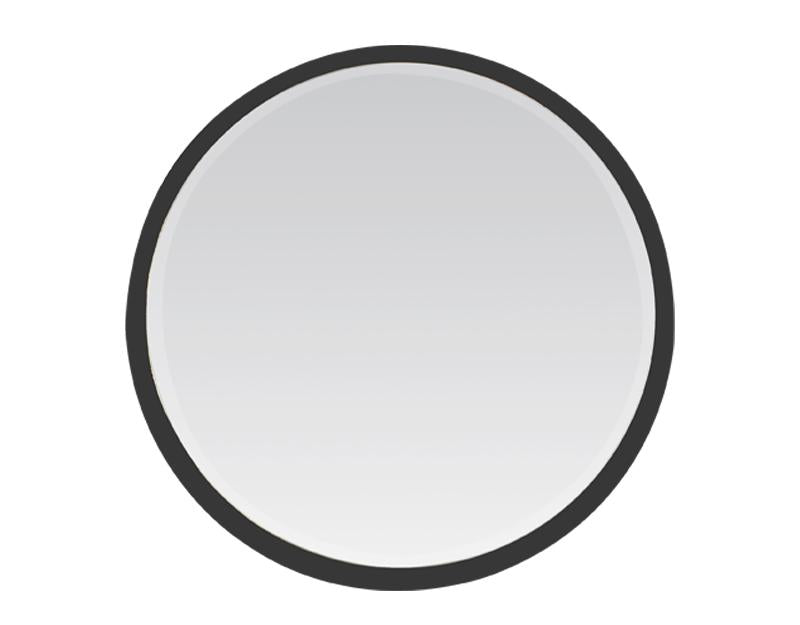 Photo n°1 du produit Miroir biseauté rond à bords larges noir 54x54x4cm-GR290NC54-0