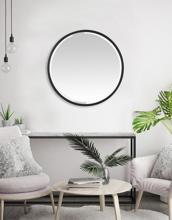 Photo n°2 du produit Miroir biseauté rond métal 60x60cm-GB283NC60-0