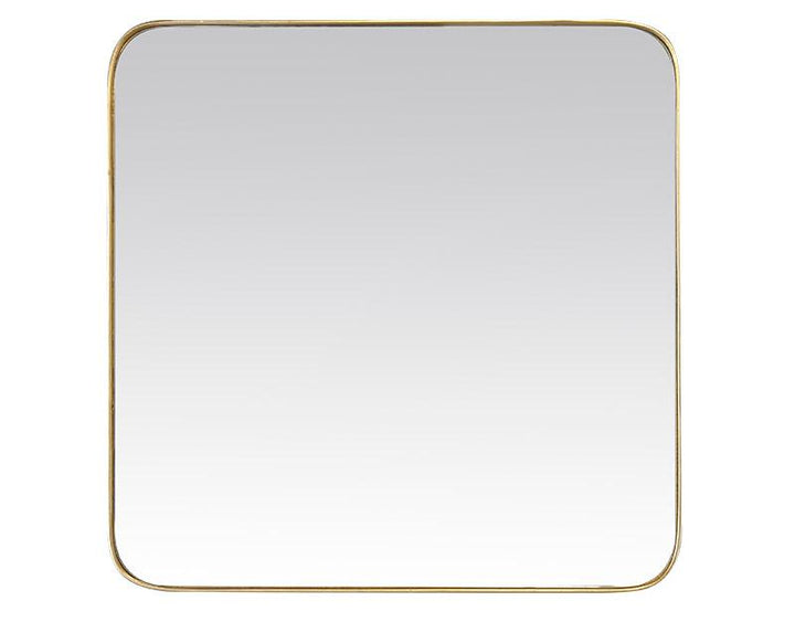 Photo n°1 du produit Miroir carré aux bords arrondis en métal doré 120x120cm-GP419C120-0