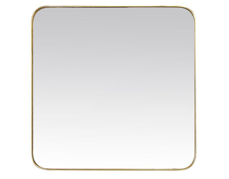 Photo n°1 du produit Miroir carré aux bords arrondis en métal doré 120x120cm-GP419C120-0